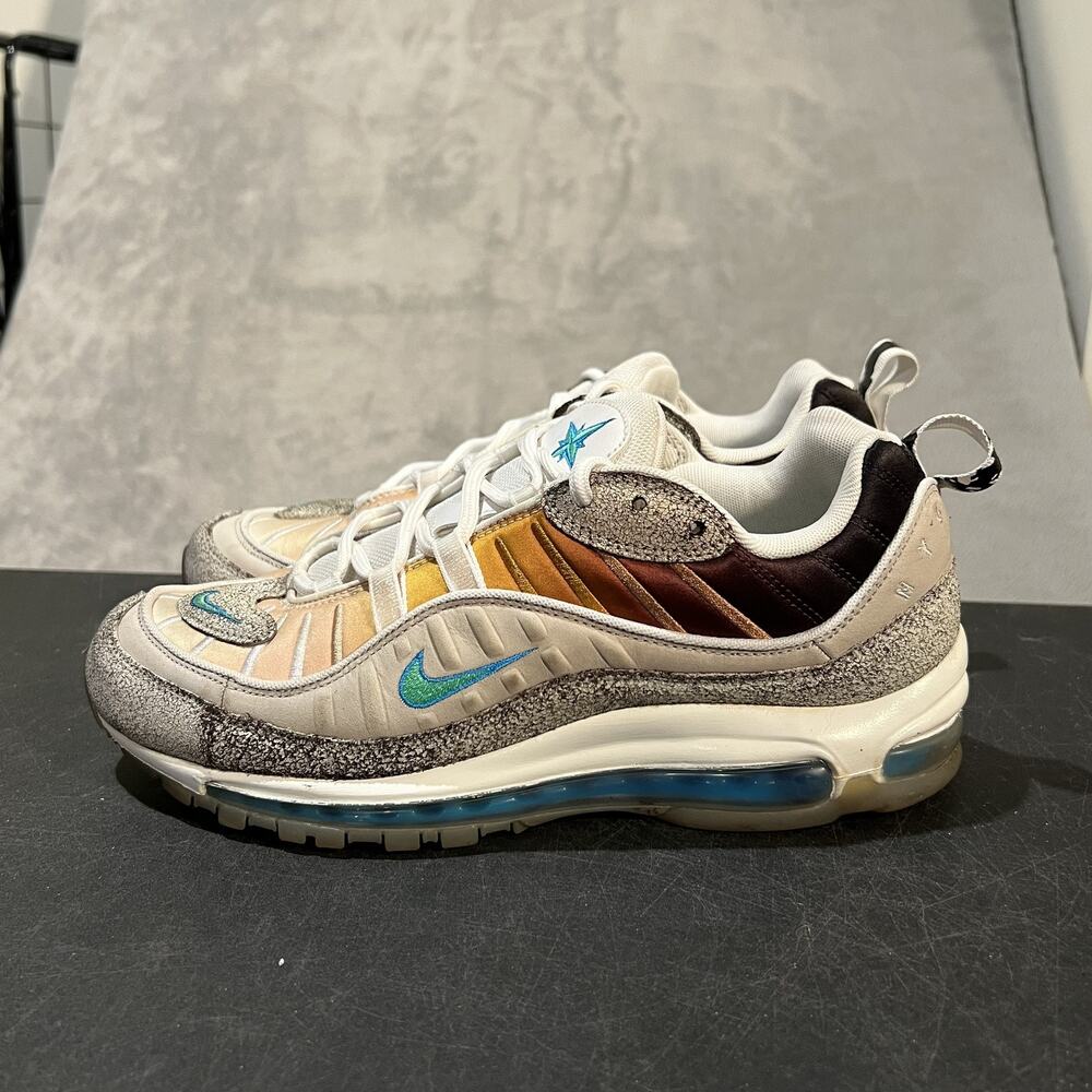 Nike Air Max 98 NYC La Mezcla 9.5 Mens Multi Color Teal Blue CI1502-001 Sneakers - Picture 3 of 9